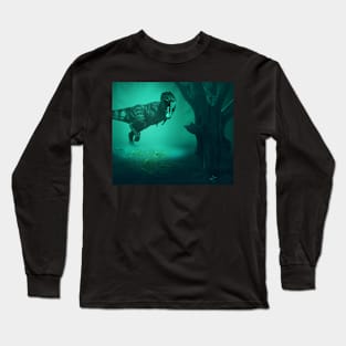 TRex Dinosaur in Forest Long Sleeve T-Shirt